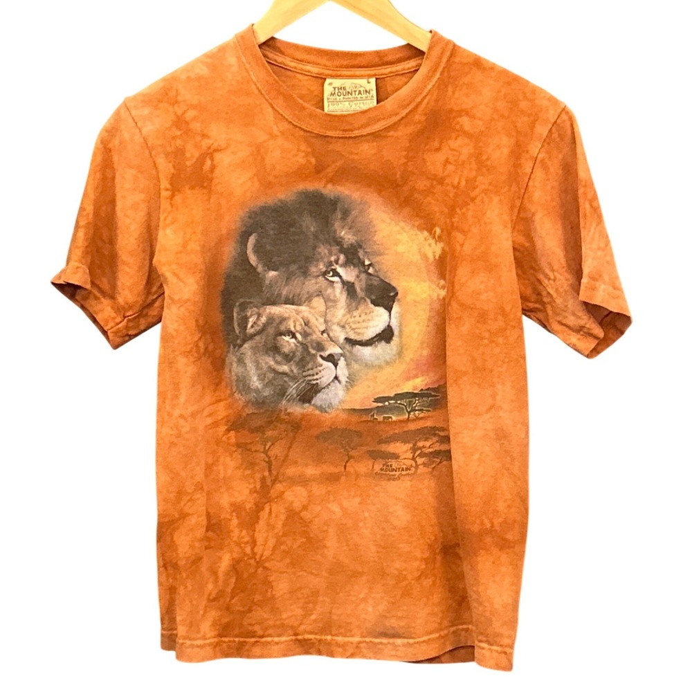 2009 The Mountain T-Shirt Lion Safari Naturecore Gorpcore Tie Dye Big Cats Boho